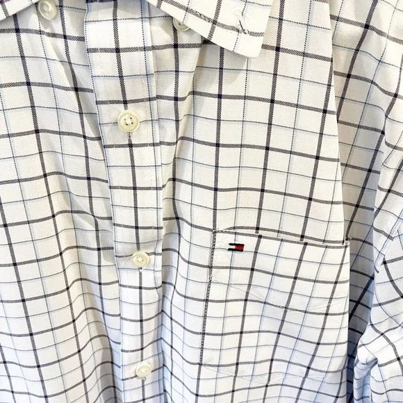 Tommy Hilfiger Plaid Button Down Dress Shirt M - Picture 6 of 11